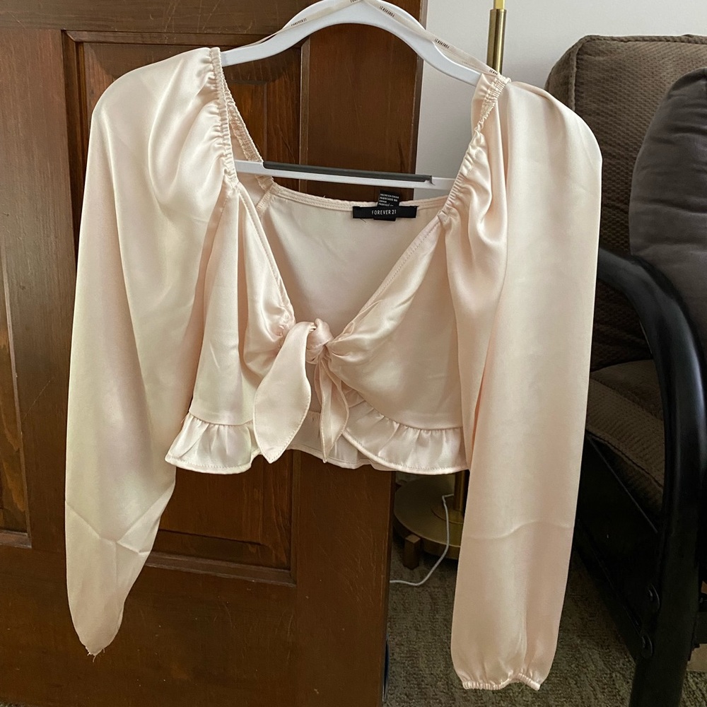 Satin Crop Top Blouse